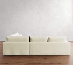 Westwood Square Arm Deep Seat Slipcovered 3-Piece Wedge Sectional (133&quot;)