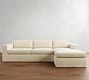 Carmel Wide Arm Slipcovered Chaise Sectional (113&quot;&ndash;135&quot;)