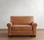 Buchanan Roll Arm Leather Single Sleeper Sofa with Memory Foam Mattress (56&quot;)