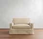 Buchanan Square Arm Slipcovered Single Sleeper Sofa with Memory Foam Mattress (54&quot;)