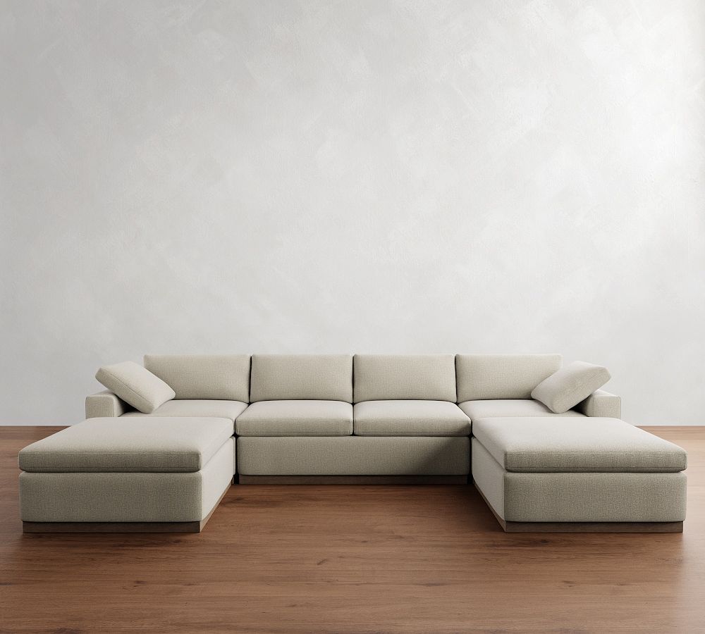 Dream Wood Base Modular 5-Piece Double Chaise Sectional (154&quot;)