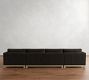 Jake Leather Seadrift Wood Base Double Chaise Sectional (145&quot;&ndash;164&quot;)