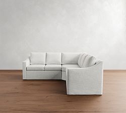 Cameron Slope Arm Slipcovered 3-Piece L-Shaped Wedge Sectional (100&quot;)