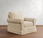 Buchanan Roll Arm Slipcovered Swivel Chair