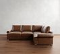 Canyon Roll Arm Leather 3-Piece Sectional (122&quot;)