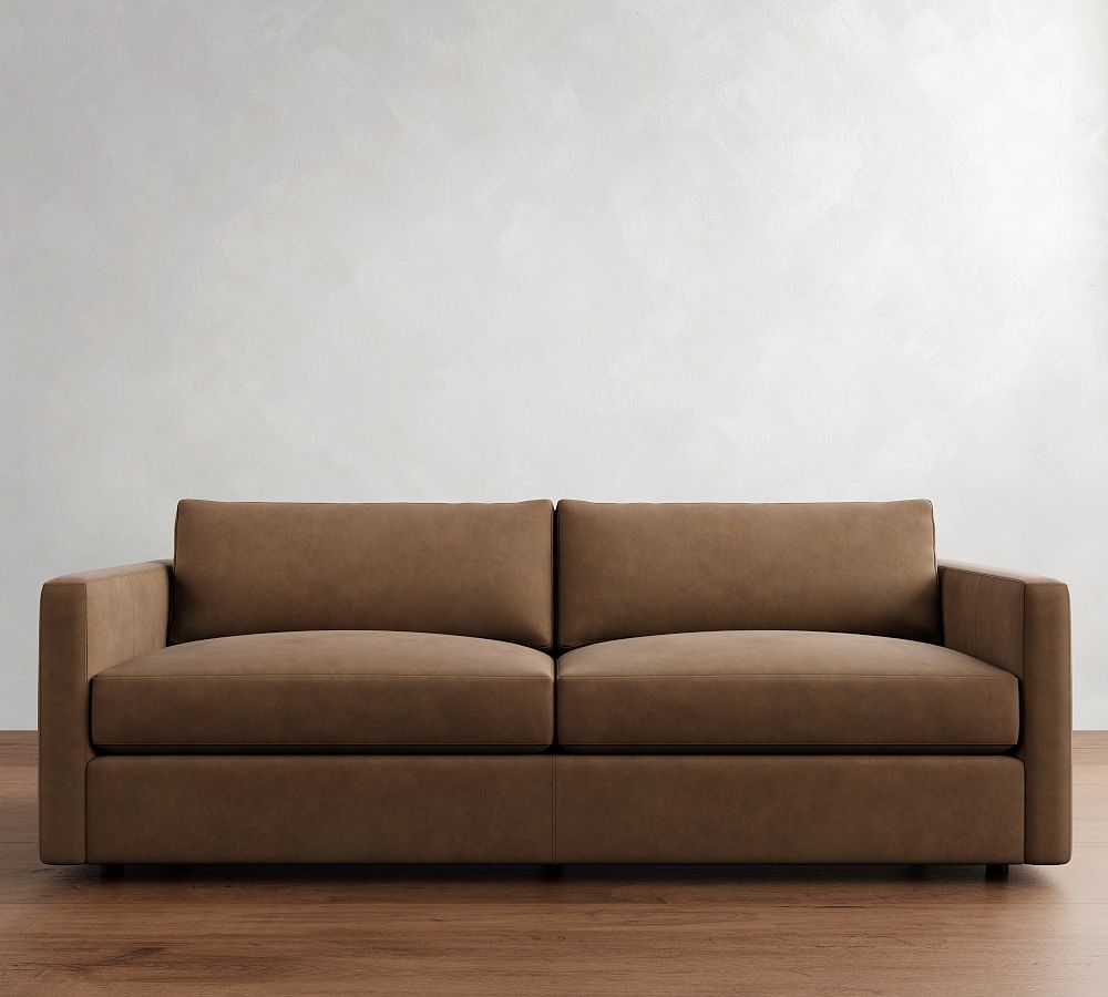 Carmel Slim Arm Leather Sofa (56&quot;&ndash;116&quot;)