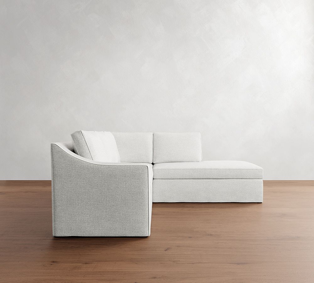 Cameron Slope Arm Slipcovered 3-Piece Bumper Sectional (97&quot;)