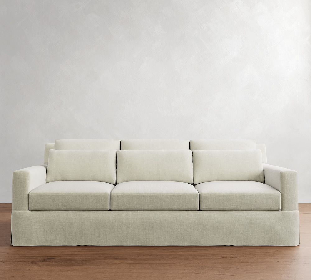 York Square Arm Deep Seat Slipcovered Side Sleeper Sofa (95&quot;)