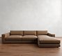 Carmel Lounge Leather Chaise Sectional (112&quot;&ndash;134&quot;)