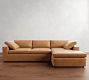 Dream Wide Arm Leather Chaise Sectional (120&quot;&ndash;130&quot;)