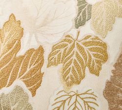 Fall Leaves Embroidered Pillow