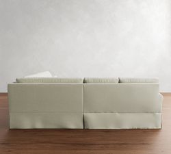 York Roll Arm Deep Seat Slipcovered 3-Piece L-Shaped Wedge Sectional (109&quot;)