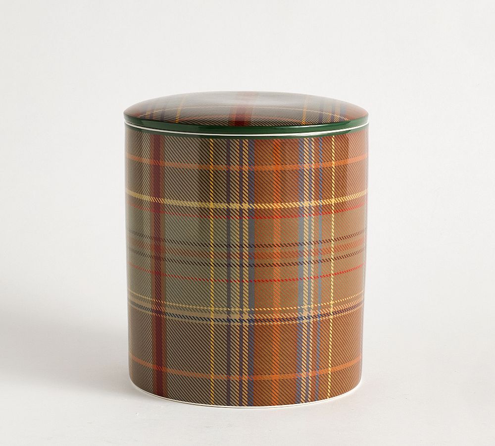 Woodrow Plaid Pet Treat Canister