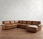 Big Sur Roll Arm Leather Power Reclining 6-Piece Chaise Sectional (154&quot;-166&quot;)