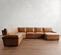 Big Sur Roll Arm Leather Power Reclining 6-Piece Chaise Sectional (154&quot;-166&quot;)
