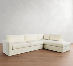 Westwood Square Arm Slipcovered Return Bumper Sectional (117&quot;-129&quot;)