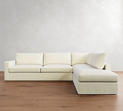 Westwood Square Arm Slipcovered Return Bumper Sectional (117&quot;-129&quot;)
