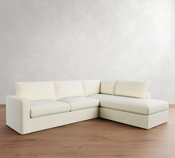 Westwood Square Arm Slipcovered Return Bumper Sectional (117&quot;-129&quot;)