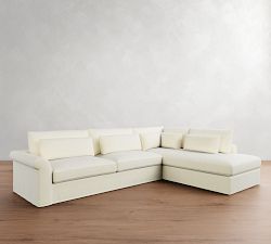 Westwood Roll Arm Deep Seat Slipcovered Return Bumper Sectional (125&quot;-137&quot;)