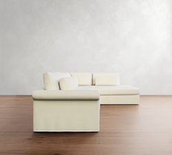Westwood Roll Arm Deep Seat Slipcovered Return Bumper Sectional (125&quot;-137&quot;)