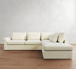 Westwood Roll Arm Deep Seat Slipcovered Return Bumper Sectional (125&quot;-137&quot;)