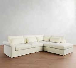 Westwood Roll Arm Deep Seat Slipcovered Return Bumper Sectional (125&quot;-137&quot;)