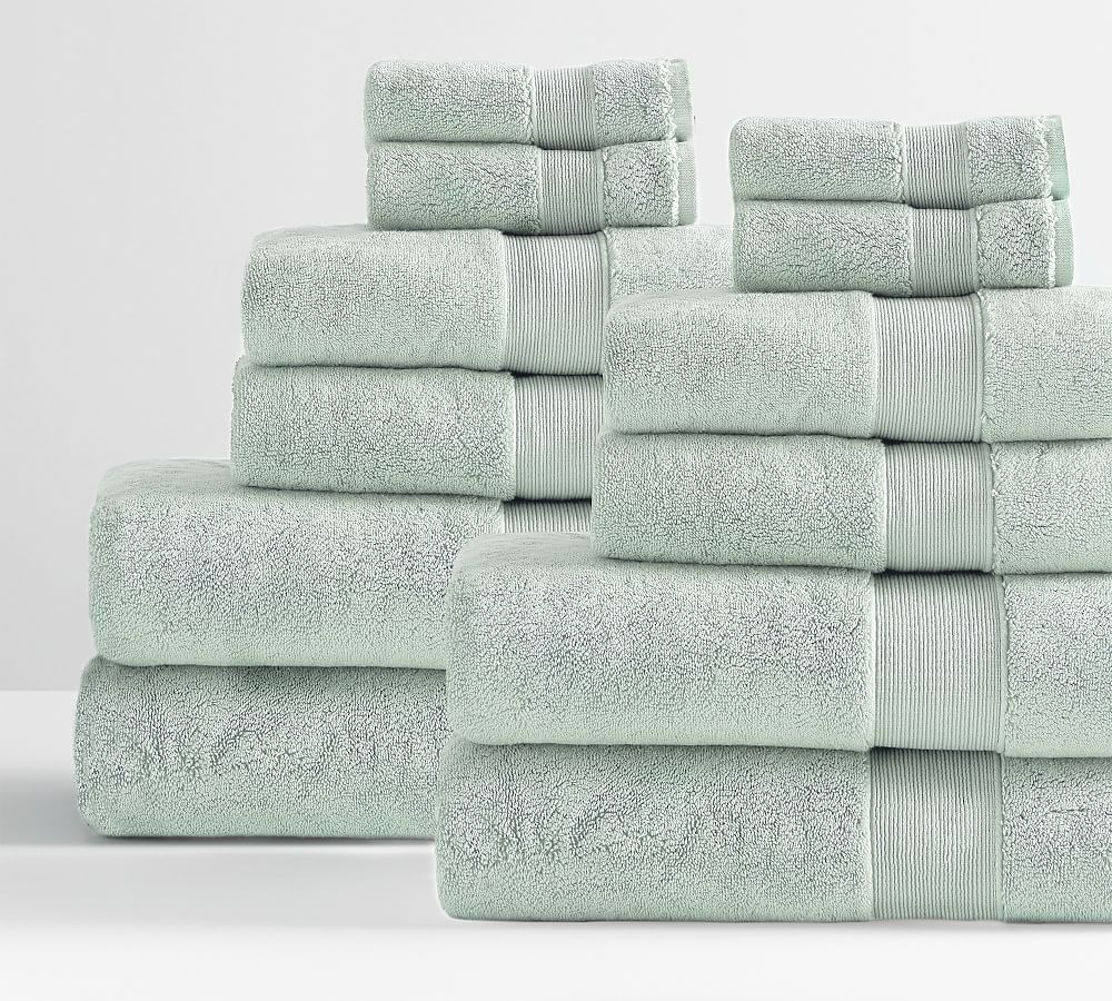 Classic Organic Towel Bundle - Set of 12 (Porcelain Blue)