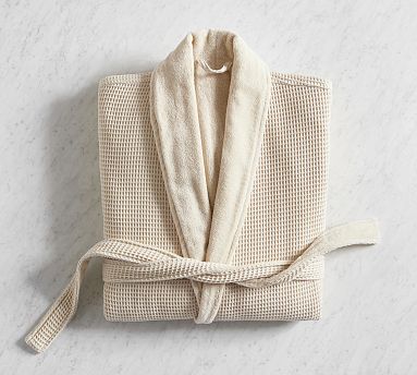 Waffle Weave Resort Robe, Oatmeal, Small