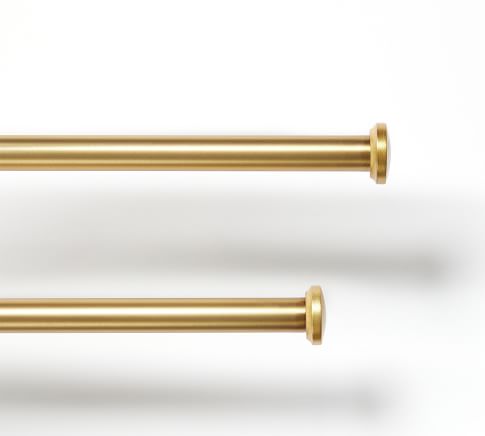 Brass Double Curtain Rod & Wall Bracket