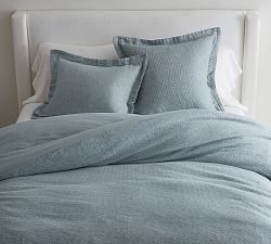 Open Box: European Flax Linen Waffle Duvet Cover, Twin/Twin XL - Chambray
