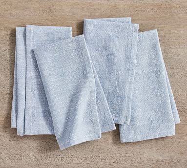 Organic Cotton Casual Napkins, Set of 4  - Chambray