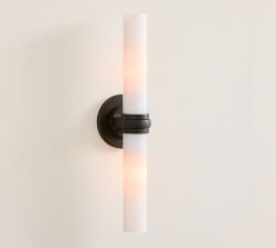 Everett Milk Glass Double Tube Sconce (18&quot;)