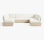Indio Eucalyptus Modern Platform 5-Piece U-Shaped Outdoor Sectional (122&quot;)