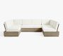 Indio Eucalyptus Modern Platform 5-Piece U-Shaped Outdoor Sectional (122&quot;)