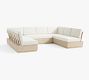 Indio Eucalyptus Modern Platform 5-Piece U-Shaped Outdoor Sectional (122&quot;)