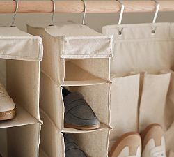 Linen Vertical Hanging Shoe Organizer