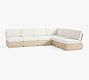 Indio Eucalyptus Modern Platform 6-Piece Outdoor Sectional (128&quot;)