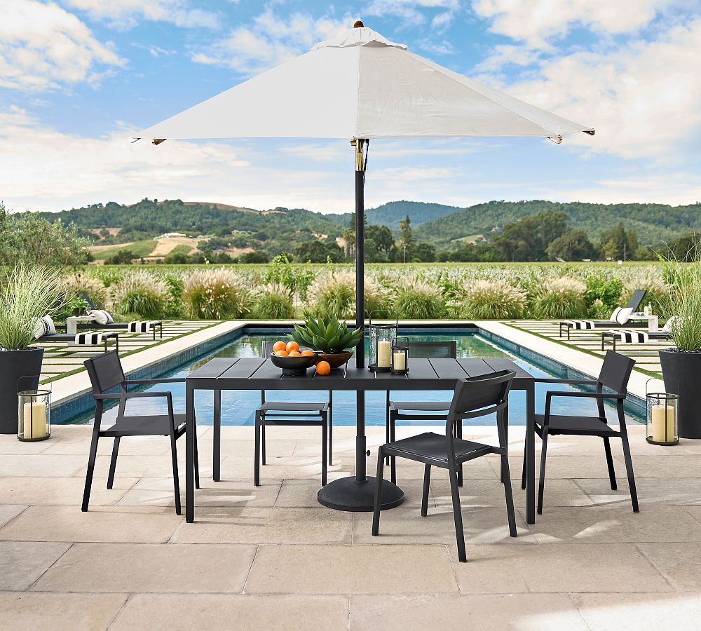 Fiji Metal Rectangular Dining Table + Chair Outdoor Dining Set