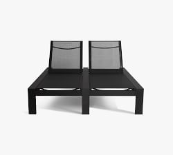 Malibu Metal &amp; Mesh Outdoor Double Chaise Lounge