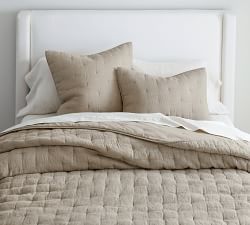 European Flax Linen Waffle Quilted Sham