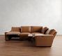 Big Sur Square Arm Leather Reversible Power Reclining Sectional (121&quot;-133&quot;)