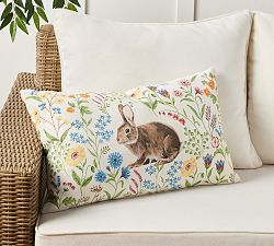 Bunny Outdoor Lumbar Pillow