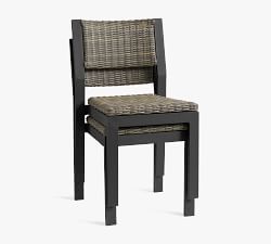 Malibu Metal &amp; All-Weather Wicker Stacking Dining Chair