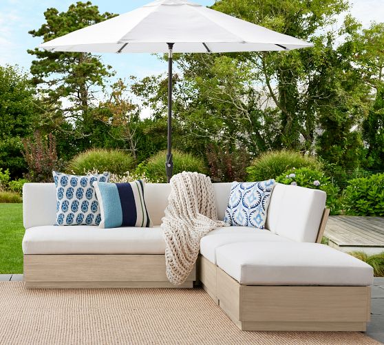 Indio Eucalyptus Modern Platform 4-Piece Outdoor Sectional (95")