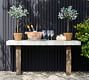 Pomona Concrete &amp; Acacia Rectangular Outdoor Console Table (65&quot;)