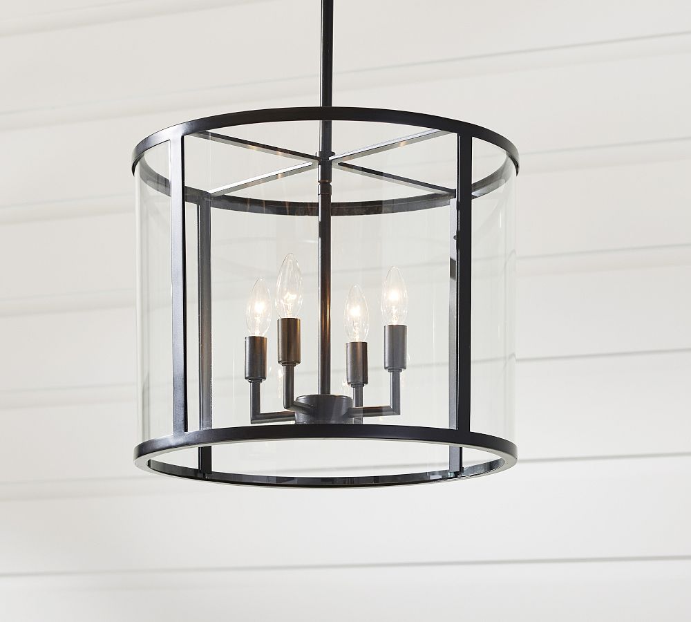 Manor Outdoor Round Glass &amp; Iron Pendant (18&quot;)