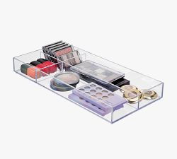 Clear Plastic Cosmetic Drawer Organizer - Set of 2