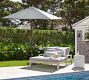 Indio Eucalyptus Outdoor Double Chaise Lounge with Wheels