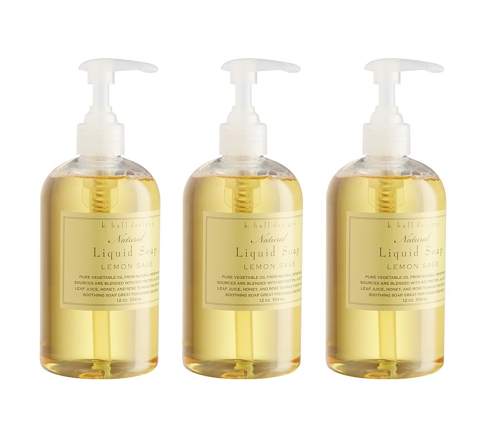 K. Hall Lemon Sage Liquid Soap, Set of 3