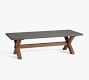 Abbott Concrete &amp; Acacia Rectangular Outdoor Coffee Table (50&quot;-62&quot;)